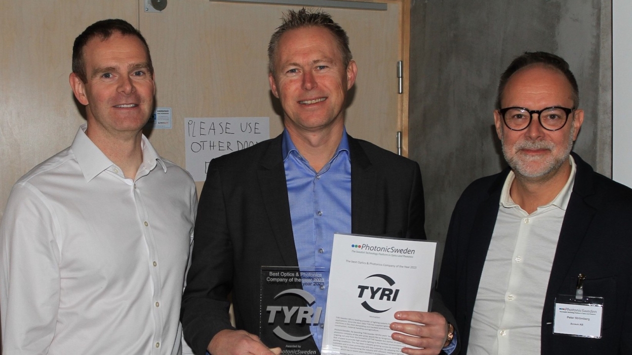 TYRI zostało uznane za "Najlepszą Firmę Optyki i Fotoniki Roku 2023" przez PhotonicSweden.