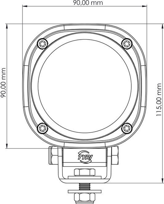 TYRI 0909 LLU-041 lampa robocza LED ze światłem symetrycznym.