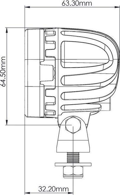 TYRI 0606 BLU-114 lampa robocza LED ze światłem symetrycznym.