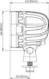 TYRI 0606 BLU-114 lampa robocza LED ze światłem symetrycznym.