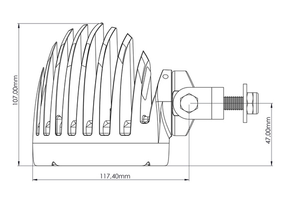 TYRI D10 Swivel lewa NLP-030 lampa robocza LED ze światłem asymetrycznym